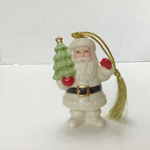 Lenox Very Merry Santa Holding Christmas Tree Porcelain Ornament & Photo Stand - Picture 3 of 11